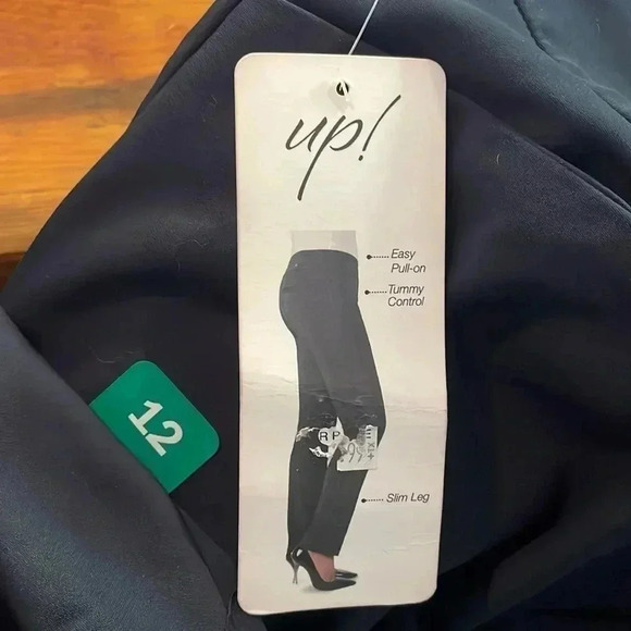 Up Thincredible Fit Blue Full Length Slim Tummy Control Pants Size 12 - Picture 8 of 8
